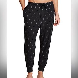 Polo Ralph Lauren All Over Pony Print Pajama Jogger Pants & Shorts Black Sz XL